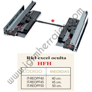 Riel excel full extensión push y freno